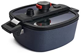 Woll Active Lite Kasserolle viereckig mit Active-Lite-Deckel, 26 cm x 26 cm, 10,5 cm hoch, 5.5 Liter, mit 2 Seitengriffen - Induktiv - Geeignet für alle Herdarten, Aluguss, anthrazit