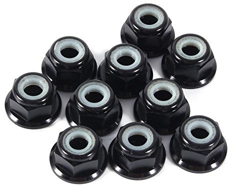 Sechskant-selbstsichernde Muttern 10 Stück M4-Mutter CNC-Aluminium Flansch Nylon selbstsichernde Metallmuttern schwarz