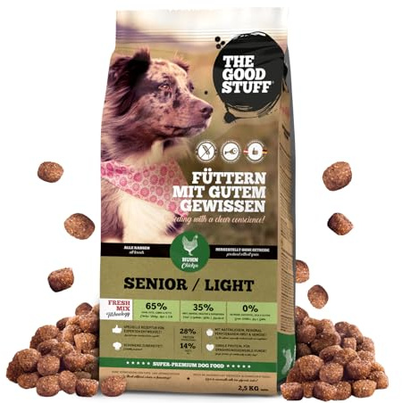 THE GOODSTUFF Huhn (Senior/Adult Light) 2,5 kg | Getreidefreies Hundetrockenfutter mit frischem Hühnerfleisch | Für ältere Hunde mit wenig Aktivität | Hundefutter trocken | Super-Premium Trockenfutter
