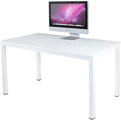 sogesfurniture Scrivanie 120x60cm Tavolo per Computer Ufficio Postazioni di Lavoro Scrivania PC Tavolo da Pranzo Moderno in Acciaio Legno, Bianco AC3W-120-SF