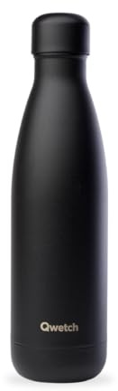 Qwetch - Bouteille Isotherme Originals Noir 500ml - 24h Froid et 12h Chaud - Etanche, Sans BPA & Réutilisable - Gourde inox isotherme pour Sport, Voyage, Bureau, Randonnée