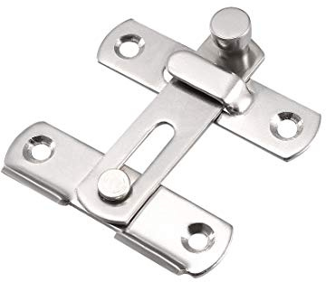 sourcing map 2 Stück Klapptürriegel 201 Edelstahl 51x48mm, silberfarben | Torriegel Riegel Haspe Schiebeschloss