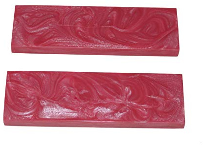 Buddha4all Resin Knife Scales Streaked Scales Fixed Blade Hunting Knife Pair Handles Material for Knifes (Rose)