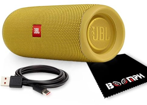 JBL FLIP 5 Portable Wireless Bluetooth Speaker IPX7 Waterproof with USB Type C Cable, Yellow