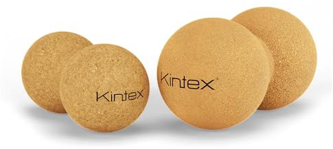 Kintex Faszien-Peanut aus Kork, 13,5 cm oder 16 cm, Duoball zur Selbstmassage, Eigenmassage, Faszienkugel mit umlaufender Rille für die Wirbelsäule (6,5 x 13,5)