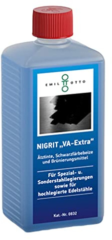 500 g Schwarzfärbe-Schnellbeize NIGRITVA - Extra, zum Kaltbrünieren - Schwarzfärben von Spezial- u. Sonderstahllegierungen sowie für hochlegierte Edelstähle
