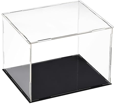sourcing map Acryl Klar Vitrine Box Staubdichter Schutz 25x20x20cm | Würfel Sammlerstück Ausstellungsbox