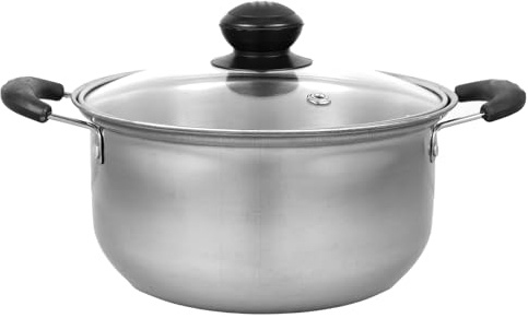 Angoily Kochtopf 18 cm Durchmesser: Kochtopf Milch Suppen Braten Nudeln mit Glasdeckel Antihaft Kasserolle Dampfkocher Stiel Dampfkoch Dampfgarer