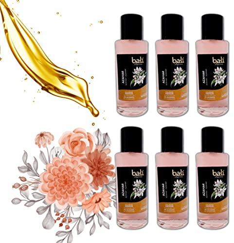 Bali fragancias Pack de Esencias al Aceite de Azahar para Humidificador. Set de Ambientadores Dulces y Florales en Esencia para Difusor. Aceite Natural para Quemador de Aromaterapia. 50 ml. 6 Unidades