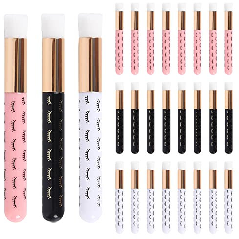 Lot de 24 brosses de shampoing pour cils - Brosse de nettoyage pour cils - Brosse de nettoyage pour les pores du nez - Brosse de nettoyage pour extensions de cils - Brosse de nettoyage cosmétique pour