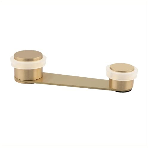 EVI Herrajes I-164DUALBLMT Türstopper, drehbar, Messing, mattes Finish, weißes Gummi, für Türen bis 50 mm Dicke, Klebebefestigung oder mit Schraube + Dübel