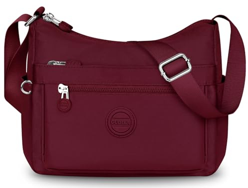 VOBUKE Umhängetasche Damen Mittelgroß Wasserdicht Nylon Crossbody Bag mit Vielen Fächern Leichte Schultertasche Verstellbarer Breitem Freizeit Kleine Messenger Bag für Einkaufen, Reisen