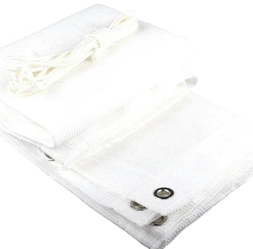 Tewango - Tissu PEHD épais à 95 % - Anti-UV - Voile d'ombrage - Pour pergola, jardin, clôture, balcon - Couleur blanche - 0,8 x 4 m