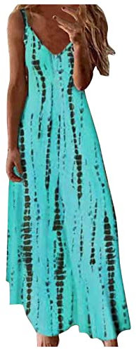 Zeiayuas Summer Beach Dresses for Women UK V Neck Sleeveless Maxi Dress Plus Size Casual Holiday Sundress Boho Floral Print Ladies Elegant Loose Tunic Dresses A-Line Swing Dress Clearance