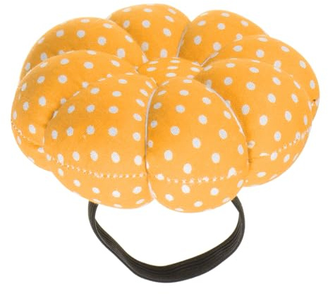 QUARKZMAN Handgelenk Nadel Kissen Kürbis Nadel Nähen Nadelkissen Nadel Halter mit Elastischer Handgelenk Gürtel Passt Alle Handgelenk Größen für Nähen Quilten Handarbeiten Gelb