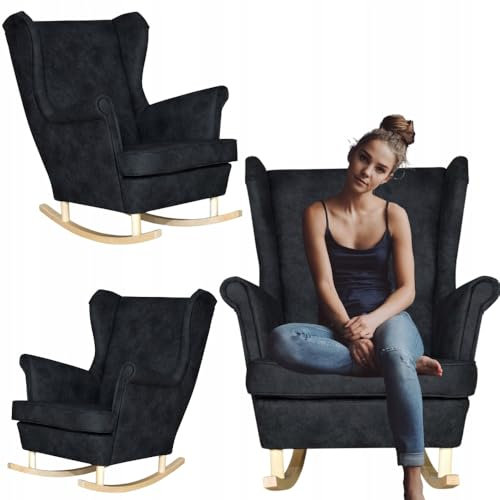 Family Meble Schaukelsessel, Modell Kenia, Skandinavisch, Relaxsessel aus Leder, Loungesessel, Ohrensessel, Fernsehsessel, Bequemer Sessel, Für Wohnzimmer, Esszimmer, Schlafzimmer, Ari Kenia 13