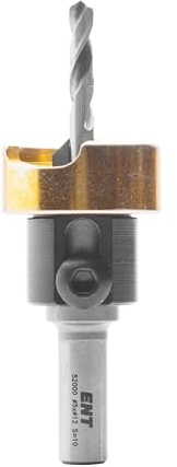ENT 52000 Versenker mit Metall-Tiefenanschlag HW, Bohrdurchmesser (D2) 5,0 mm, Versenker (D1) 12 mm, L 65 mm