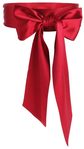 Abeillo Cintura di raso di nozze cintura nastro per abito da donna fascia cintura cintura da sposa cintura in vita per festa occasione speciale larghezza doppio lato, Colore: rosso, L