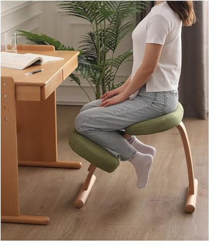 LULUMAIC Schreibtisch-Kniestühle, Stuhl mit aufrechter Haltung, ergonomischer Kniestuhl – robuster Bürostuhl mit gekreuzten Beinen für Büro, Zuhause, Meditationsraum – Hocker gegen Schmerzen im