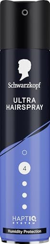 Schwarzkopf Hairspray Ultra 250ml, Hold Level 4 Hair Styling, Hairspray for All Hair Types, Strengthened Hair, Humidity Protection, Vegan Formula*