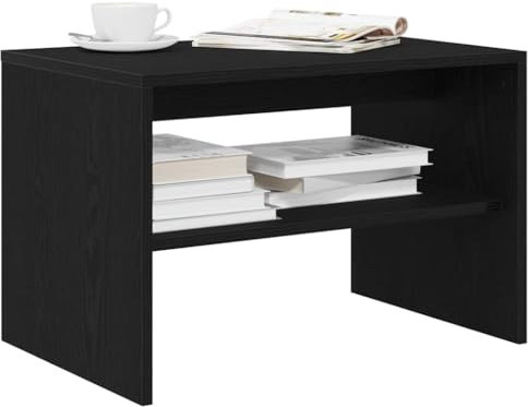 Homgoday Mobile Porta TV Rovere Nero 60x40x40 cm in Legno Multistrato, Mobile Porta TV Mobiletto Basso per TV per Tavolino da Salotto Industriale Supporto TV Soggiorno