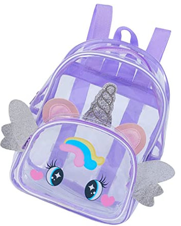 Healeved Transparenter Rucksack mit Design Leicht Langlebig Vorschule Reisen Große Kapazität für Snacks Geburtstagsgeschenk