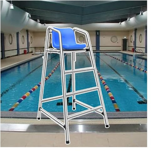 GXXINGIN Sedie da Bagnino Alte, sedie da Bagnino da 120, 150 e 180 cm per Piscina, in Acciaio Inox 304 per Spiaggia, Parco Acquatico, Sedia da Bagnino per Interni ed Esterni, scaletta da Bagnino Resi