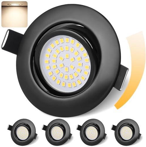 GeyouLux LED Einbaustrahler 230V Dimmbar 68mm 6W IP44 LED Spots 4er set