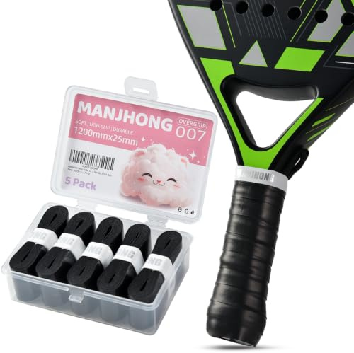 MANJHONG 007 Padel Griffband Tennisschläger Badminton Squash Grip Overgrip | Neues Modell, Schutzfolie Beidseitig, Weiche Oberfläche, Extra Klebriges Gefühl, Hervorragende Schweißabsorption