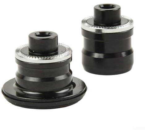 Vorderer und hinterer Fahrradnabenadapter mit Schnellspanner auf Steckachse, Endkappe M9 auf 15 mm, Vorderwelle 100 mm und M10 auf 12 mm Hinterwelle für Multi-Speed-Hinterradnaben (12 S x 135 mm)