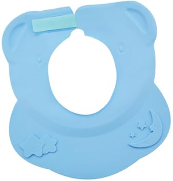 UPKOCH Adjustable Bath Hat Shampoo Cap with Ear Protector Silicone Shower Cap for Boys and Cartoon Design Fits All Head Protects Eyes from Water and Shampoo