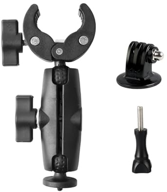 TTIAYAO Action Kamera Halterung, Halterung Action Kamera Zubehör | Kamera Doppelklemme Kamera Klemme mit 360° Drehbarem Kugelkopf Motorrad Zubehör für Insta360 Akaso DJI Osmo