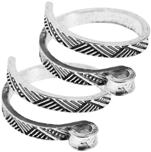 Healifty Anillos para Tejer 2 Piezas, Portadedos Guía de Hilo para Crochet, Herramienta de Costura Ligera y Portátil para Hilo de Ganchillo, Accesorios para Tejer Manualidades