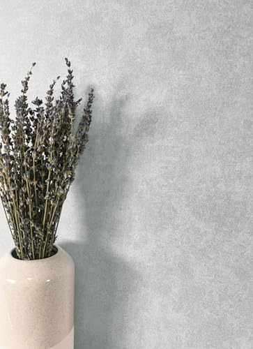 Newroom - Papier peint baroque en molleton rose et gris de style fermier, optique naturelle, raffinée, moderne et belle | guide d’achat de papier peint inclus, intissé, Uni Grau, Uni Grau