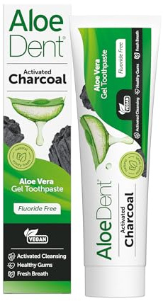3 X Aloe Dent Aloedent Aloe Vera Triple Action Charcoal Toothpaste Fluoride Free - 100ml
