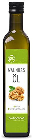 bioKontor – BIO Walnussöl 500ml – kaltgepresst & nativ – deutsche Abfüllung | 100% naturbelassen – 1. Kaltpressung Walnuss Öl – Speiseöl für Küche, Salate & Dressings – vielseitig verwendbar