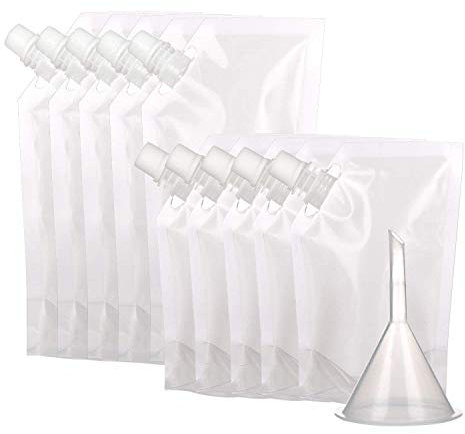 LANGING Lot de 8 bouteilles en plastique réutilisables avec entonnoir en plastique 220 ml et 420 ml