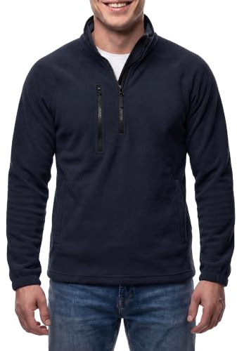 Mivaro Herren Fleecepullover - Warmer Troyer aus 100% Polar Fleece 280 g/m² - Regular Fit mit Stehkragen und halbem Reißverschluss, Arbeits- und Outdoor Pullover mit Taschen, pflegeleicht und robust