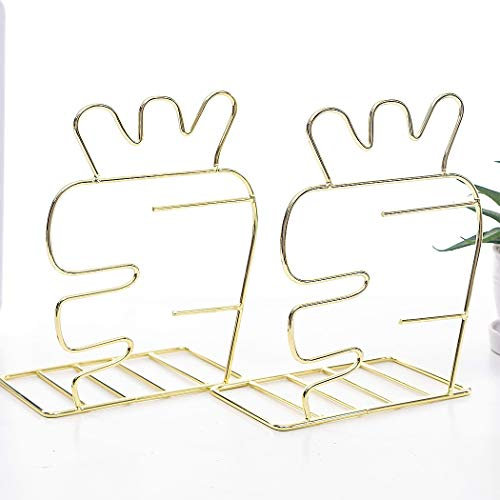 SIPLIV Buchstützen, kreativ, minimalistisch, Metall, verstellbar, Karotte, Gold