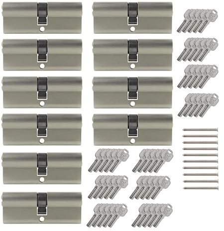 10x Profilzylinder 80 mm 40/40 gleichschließend Not- und Gefahrenfunktion inkl. 50 Schlüssel