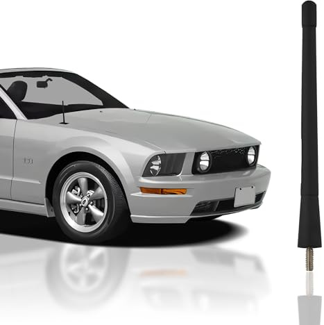 7 Black External Antenna Mast Compatible for Ford Mustang 1979-2009 - Automotive Antenna Replacement for Cars, Trucks & SUV - FM AM Radio Compatible - Car & Truck Exterior Accessories