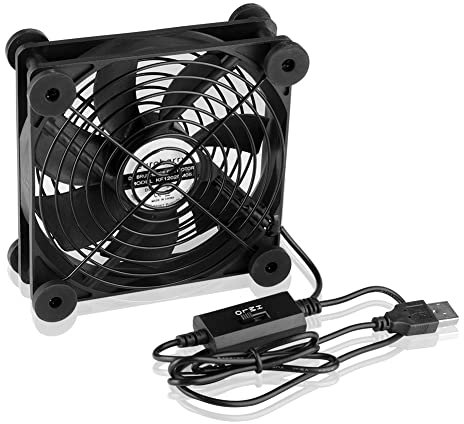 euroharry Ventilatore USB per PC da 120 mm Con ventola USB regolabile a 3 velocità da 5 V / 0,3 A, con protezione in griglia metallica Ventola per alloggiamento per pc/laptop