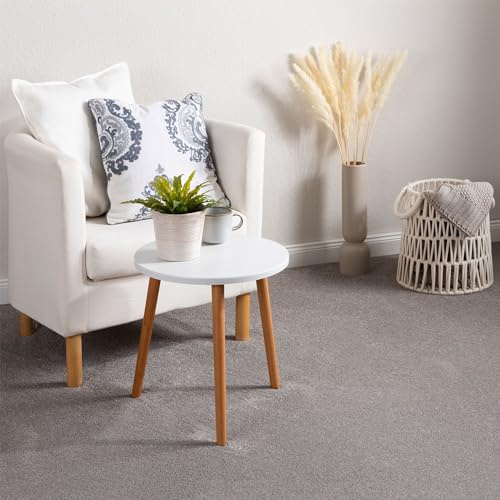 Steffensmeier Teppichboden Pisa Meterware | Auslegware für Kinderzimmer Wohnzimmer Schlafzimmer | Taupe, Größe: 200x500 cm