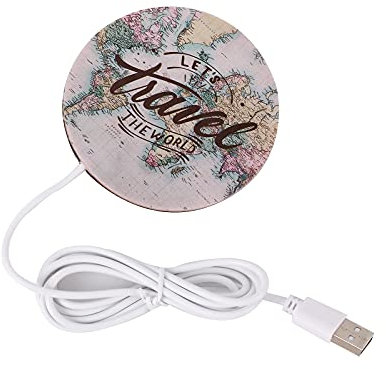 I-TOTAL® - Chauffe-Tasses USB/Port USB pour Ordinateur ou Chargeur. Chauffe-Bois/Chauffe-Tasse (Old Map)