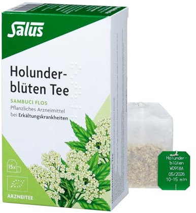 Salus - Holunderblüten - 1x 15 Filterbeutel (30 g) - Arzneitee - Sambuci flos - pflanzliches Arzneimittel - bei Erkältungskrankheiten - bio