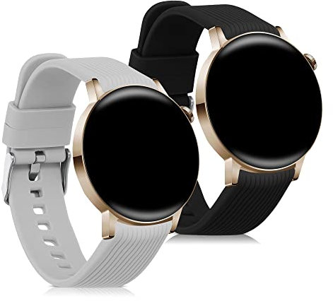 kwmobile Bracelet compatible avec Huawei Watch GT 3 Pro 43mm / Watch GT3 42mm / GT2 42mm / MagicWatch 2 42mm bracelet - 2x bracelet de rechange en silicone pour fitness tracker