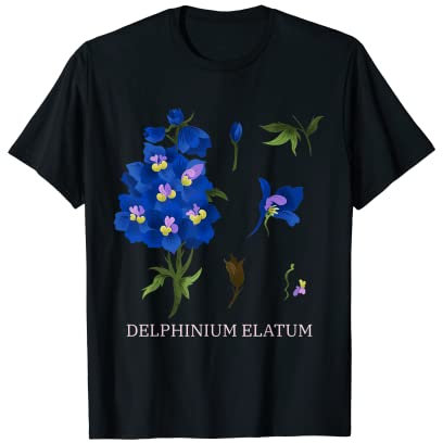 Candle Larkspur Delphinium Elatum Plant Flower Gardening Tee T-Shirt
