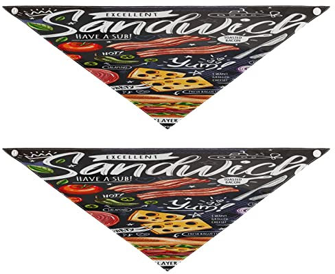 2 Stück Hundehalstücher Milch Seide Haustier Bandana Schal Druckknopf Dreieck Lätzchen Halstuch Set für kleine bis große Welpen Hunde Katzen große Lebensmittel Poster Ad