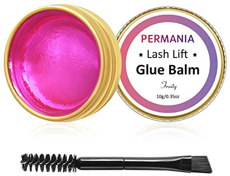 PERMANIA Colle Rehaussement Cils, Colle Sourcils, Lash Lifting Glue Balm, Eyebrow laminating glue-Pour le rehaussement des cils et le laminage des sourcils - rose