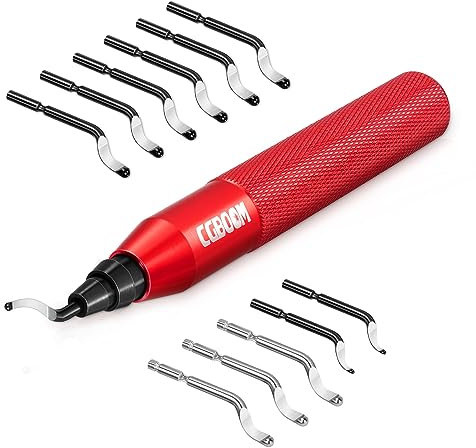 CGBOOM Entgrater Werkzeug mit 10 Stück HSS Ersatzklingen in 3 Modi, 360 ° Rotierender Klinge, Entgrater für Kunststoff, Metall,3D Drucker, Epoxidharz, Rohr, PVC, Stahl und Aluminium